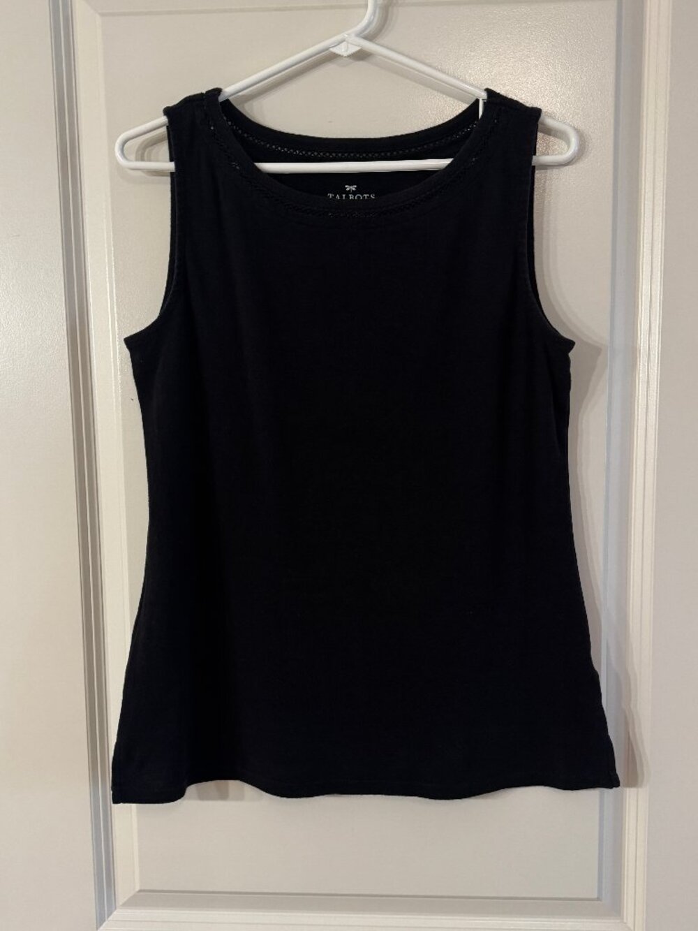 Cotton Black Tank Top, Medium, Talbots